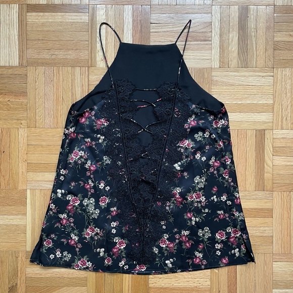 Cami NYC Charlie Reversible Lace-Up Silk Floral Top - Picture 6 of 14